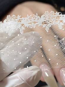 Lace Embossed Floral Bowknot High Transparency 3D Embossed Creative DIY Silicone Nail Art Mold - Clear - View 7