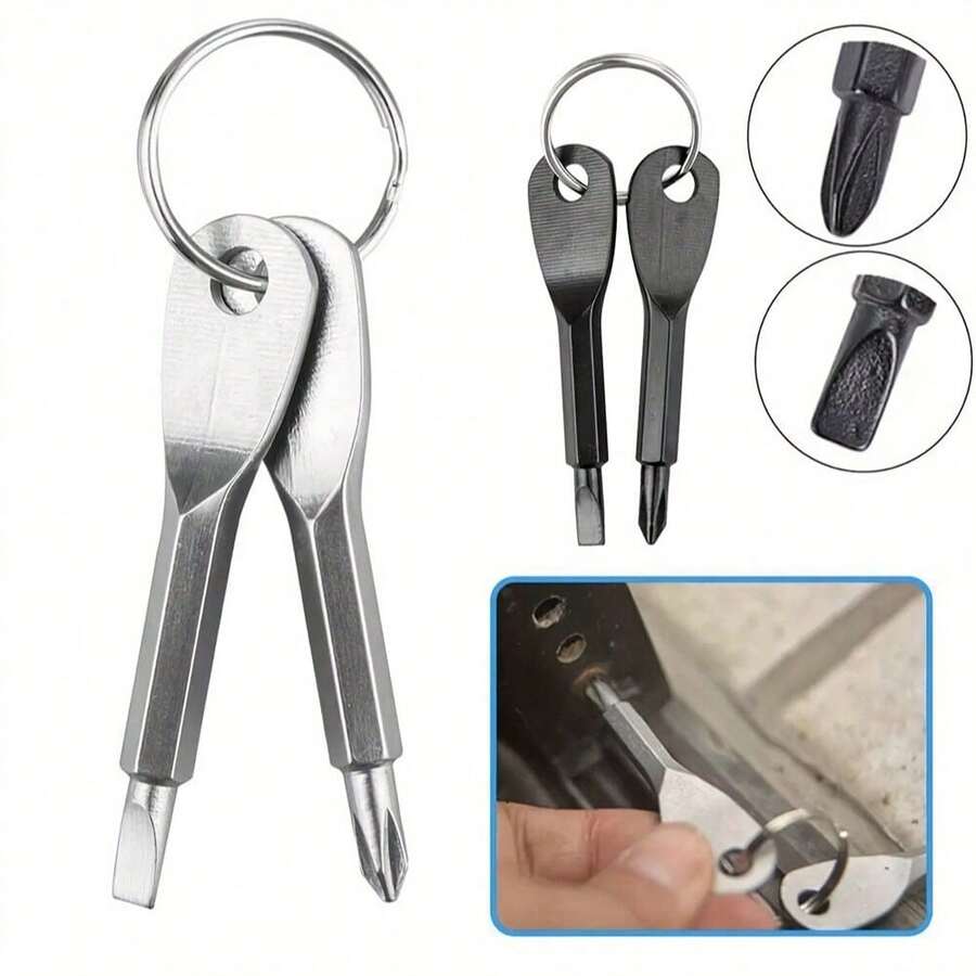 Destornillador portátil multifunción mini con punta de llave, destornillador/colgante/herramienta práctica - multicolor - Ver 1