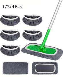 Super Absorbent Reusable Mop Pads – Polyester Dry & Wet Floor Cleaning Cloth, Easy-Replace Mop Pad For Home Floor Care, Universal Connector Pad, Reusable Dust Wiping & Deep Cleaning Mop Pads - A - View 3