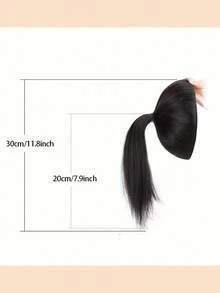 12 Inch Pomelo Peel High Crown Flat Top Wig, Increase Hair Volume Hairpiece, Ponytail - Multicolor - View 4