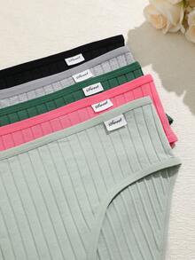 5条装舒适加大码女士纯棉内裤 - 彩色 - 查看 6