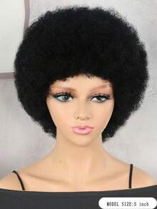 5-Inch African Wig Explosion Head, Micro Rolled Full Head Cover, Synthetic High-Temperature Silk Short Curly Hair Role-Playing Head Cover, Natural Wig - Multicolor - View 3