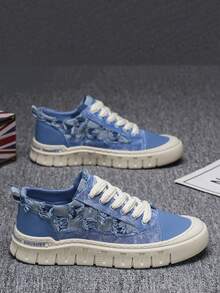2025 New Niche Fashion Breathable Versatile Outdoor Canvas Sneakers, Anti-Slip , Suitable For All Seasons - Blue - View 4