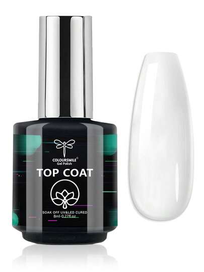 Nail Supplies Top Coat- No Wipe Top Coat Gel Nail Polish High Gloss Shine Finish Long Lasting Home DIY Professional Manicure Need UV Lamp Curing
