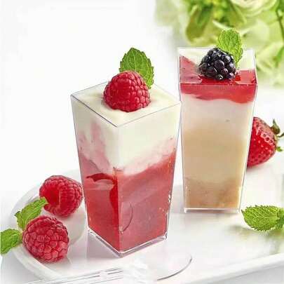 60/40/30/20/10pcs Set Long Mousse Cups, Ice Cream Cups, Chocolate Milk Cups, Ideal For Desserts, Mousse, Pudding At Dinner, Home, Kitchen, Office, Wedding, Party, Birthday, Picnic, Dessert Table, Baking, Graduation Gift, Kitchen Supplies, Dessert Cups, Popcorn, Candy, Coffee Beans, Fruits, Great Gift, Essential Kitchen Baking Item