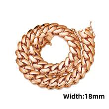 Cuban Link Chain 18MM-22MM Solid Handmade Jewelry Miami, Gift Birthday Fathers Day Anniversary, HipHop Jewelry, Rose Gold Plated, Gift For Him - 18MM (0,7 inch) - Xem 13
