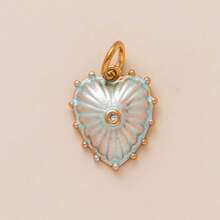 1pc New Bowknot Zirconia Heart Shaped Pendant, 18K Gold Plated, Waterproof And Fade-Resistant, DIY Jewelry Accessory, Necklace, Bracelet, Earring, Keychain, Bag, Women Jewelry, Wallet, Small Pendant, Gift - Multicolor - View 16