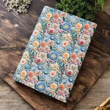 1pc Handmade Radiant Daisy Fabric Book Cover, Notebook/Journal Fabric Book Sleeve, Gift For Book Lovers And Couples - Single Piece - View 1