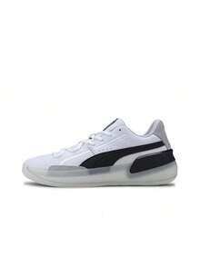 PUMA彪馬 Clyde Hardwood Basketball Shoes 平衡 低筒 實戰籃球鞋 男女同款 黑白 - 黑與白 - 查看 18