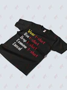 MMORPG Gamer Options Menu Classic Retro T-Shirt - Black - View 3