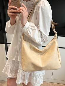 Maillard Retro Large Capacity Tote Bag, New Casual Fashion Women Shoulder Bag, Versatile Commuter Crossbody Bag - Yellow - View 9