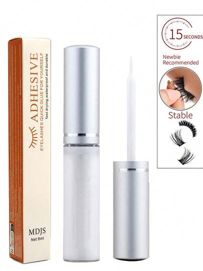 1pc 6ml Clear Lash Adhesive, Ultra Strong Hold & Waterproof, Gentle Non-Irritating Formula, Latex-Free Long Lasting Glue For Strip And Cluster False Lashes, Beginner-Friendly DIY Makeup Kit For Home Use