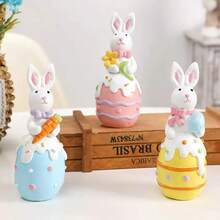 3 Pcs Easter Bunny Figurines Resin,Spring Centerpieces For Tables Decor, Easter Decorations For The Home,Table,Office,Garden,Party,Gifts - 3pcs - 查看 4