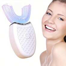 Ultrasonic U-Shaped Toothbrush, Teeth Whitening, Adult Electric Toothbrush - 360° Oral Cleaning, Hands-Free, Gum Protection - Wireless Charging And LED Light 400mAh - Multicolor - View 3