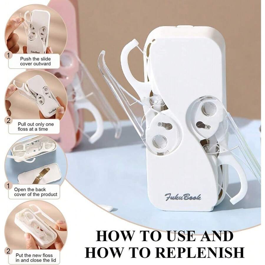 1-Pack Dental Floss Portable Storage Box, Reusable Portable Floss Dispenser, Floss Picks Storage Box, Automatic Floss Organizer Travel Floss, Travel Floss Storage Box - 1PC - Random Color - View 1