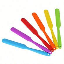 1pc Random Color Small Silicone Spatula Bulk For Kitchen Baking Cake Icing Resin Craft Set 6 Pieces Mini Silicone Scraper Tool Jar Spatula With Long Handle Heat Resistant Wax Stick Large With Angled Edge For Hard Wax - 1PC - Random Color - View 4