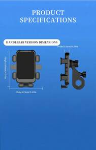 Giá đỡ điện thoại xe đạp đa năng có kẹp an toàn - màu đen - Xem 4