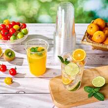 With This 100-Pack Of 16oz Compostable Clear Plastic Cold Cups. These , Plant-Based Cups Are Perfect For Serving Juice And Wine At Parties, Weddings, Or For Everyday Use. - 16oz-clear - View 1