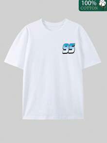 Disney-Fresh And Playful Style | Racing Mobilization Sally Carrera Men's T-Shirt Soft And Skin Friendly Loose Fit Daily Versatile Top - White - View 5