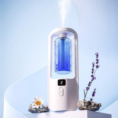 A White Minimalist Automatic Essential Oil Diffuser With Romantic Multi-Color Ambient Lighting And 5 Adjustable Working Modes. This USB Rechargeable Aromatherapy Diffuser Can Serve As An Electric Air Freshener For Hotel, Home, Bedroom, Living Room, Office, Pet Room, And Bathroom Odor Elimination.