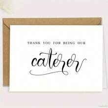 1 Pc Custom Wedding Thank You Card For Caterers Elegant Cursive Design Thank You For Being Our Caterer Message White Black Text Perfect For Caterers Family Friends Colleagues Classmates Ideal For All Seasons And Events Like Wedding Birthday Christmas Use As Greeting Card Gift Card Thank You Card Wedding Card Birthday Card Invitation Card With Envelope Included - Multicolor - View 1