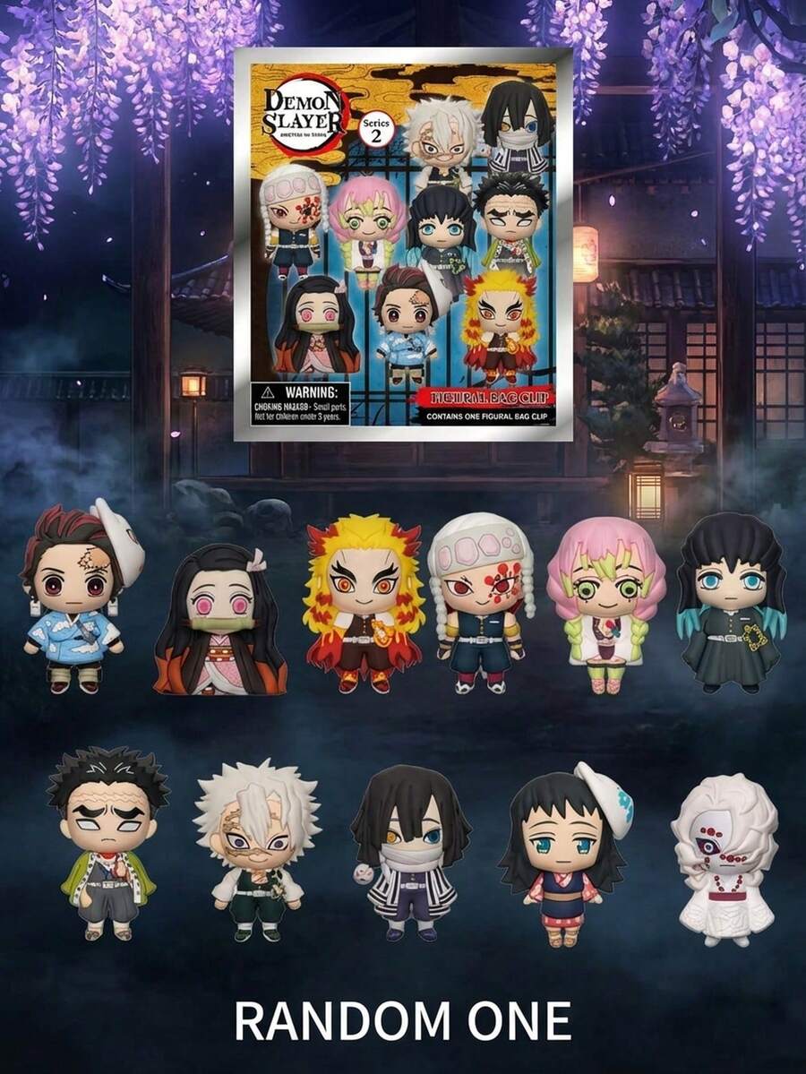 Aniplex 1 chiếc móc khóa mặt dây chuyền hình nhân vật 3D chính hãng, quà tặng nhân vật anime, quà tặng ngày Valentine - Nhiều màu - Xem 1