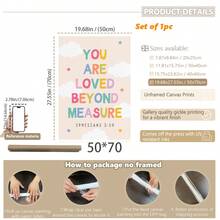 Tranh treo tường bằng vải canvas "Bạn được yêu thương vô cùng" với câu Kinh Thánh dành cho trẻ em, thích hợp trang trí phòng trẻ em, phòng ngủ trẻ sơ sinh, phòng chơi, phòng ngủ bé trai, phòng ngủ bé gái - Có khung. - Nhiều màu - Xem 16