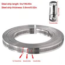 5M Stainless Steel Hose Clamp Large Adjustable Jubilee Clips With Fasteners - one-size - View 2