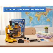 Children Microscope Kit 200X/600X/1200X Home School Educational Toys Science Lab Toys Biological Science Toy Microscope For Kids Beginner Microscope Set Gift - Yellow - View 8