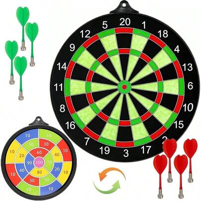 Magnetic Dart Board Set With 8 Darts, Indoor Outdoor Games Family And Friends,  Design Adults