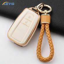 2/3/4 Buttons Camry CHR Corolla RAV4 Alphard Land Cruiser Prado Prius 2017-2022 TPU Car Key Fob Cover Keychain - B - View 1