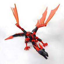 新款3D打印可动多关节龙形毛绒玩偶，拼图拼装玩偶，情人节礼物，复活节礼物，男女皆宜的玩具，软萌玩偶，可爱礼物之选，生日礼物推荐 - 彩色 - 查看 2