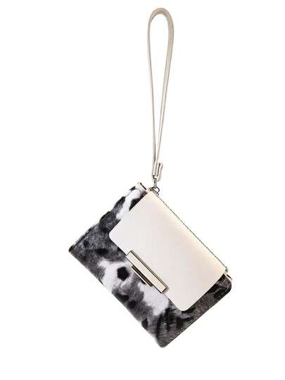 2026 Spring/Summer New Classic Fashion Leopard Print Patchwork Contrast Color Mini Handbag Wallet, Compact PU Leather Card Holder Coin Purse