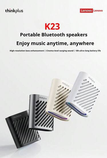  2026 Lenovo K23 Portable Bluetooth Speaker | Mini Size, Big Sound With Enhanced Bass, 20H Playtime, RGB Lights | Outdoor, Shower, Party, Travel Must-Have