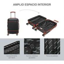 ¡RecomendadoCOMPASS Juego de 3 Maletas de Viaje Cairo – ABS Resistente y Ligero – Ruedas Giratoria 360 °   - Diseño Expandible e Interior Forrado – Cerradura de Combinación Integrada – Mango Ajustable (Negro)¡Top de Temporada - Negro - Ver 6