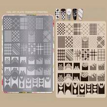 美甲印花板套装，含底板，图案包括蝴蝶结、花朵、蕾丝和格子 - 美甲印花板，美甲工具 - 彩色 - 查看 10