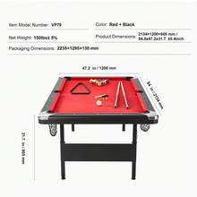 Mesas de billar - Rojo + Negro, 7 Fuß (aprox. 2,13 m) - Ver 7