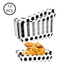 12pcs American Football Themed Party Fried Chicken & Fries Paper Boxes, Football World Cup Paper Boat Boxes, Hamburger Snack Paper Boxes - Multicolor - View 12