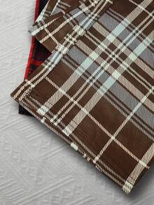 3pcs Men's Casual Plaid Print Sleepwear Set, Including Long Pants, Autumn/Winter - Multicolor - View 6