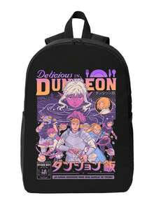 Laios Touden Dungeon Meshi Anime Vintage Graphic T-Shirt - Delicious In Dungeon Print, % Cotton Round Neck Casual Tee For Adults, Hand Wash Only, All-Season Comfort, Fan Merchandise | Bohemian Style Shirt | Durable Cotton Shirt Waterproof Polyeste - Hình chữ nhật - Xem 2
