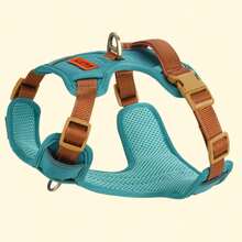 Conjunto de arnés táctico de alta resistencia para perros, adecuado para perros grandes, correa de pecho ajustable y antitracción, chaleco de servicio reflectante de fácil control para entrenamiento de mascotas - Agua verde azul - Ver 13