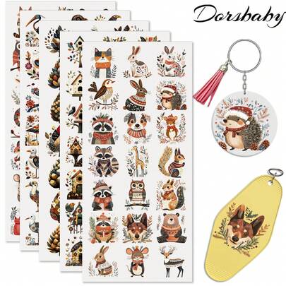 105 ملصق شعارات إلهامية UV DTF للمفاتيح، ملصقات UV DTF ملونة، ملصقات UV عالية اللزوجة مناسبة للمفاتيح والقلادات الصغيرة والأكواب ورق نقل UV DTF (بدون مفتاح، ملصقات فقط)