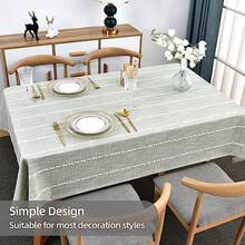Table Cloth For Rectangular Table Natural Tablecloth For Outdoor Cotton Linen Looking Fabric Table Cover For Kitchen Garden Green 135x135 Cm  Dfe - Bgreen - View 5