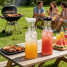 2026 Must-Have! 1500ml (50 Oz) Transparent Plastic Cold Water Pitcher, Round Lid Design, Leak-Proof And Keeps Fresh. Ideal For Juices, Milk, Beverages, A Kitchen & Dining Treasure Combining Aesthetics And Practicality! - Multicolor - View 2