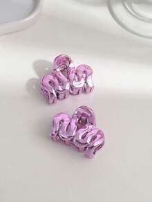 2pcs Women's Fashion Glossy Mini Hair Clips, Suitable For Daily Wear - Multicolor - View 9