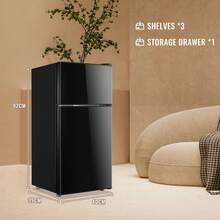 WANAI [Compact Mini Fridge] 2.3 Cu.Ft. Mini Fridge With Freezer | Double Door Compact Refrigerator With Adjustable Shelves, Adjustable Thermostat, Low Noise, Small Refrigerator For Dorm, Office, Bar, RV, Bedroom - US B Type Plug(110-127V) - View 3