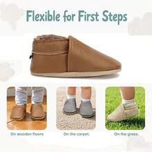 ¡RecomendadoBotines de piel genuino para bebé, suela suave, zapatos de caminar para niños pequeños, flexibles y transpirables para primeros caminantes, niños y niñas¡Top de Temporada - Verde oscuro - Ver 7