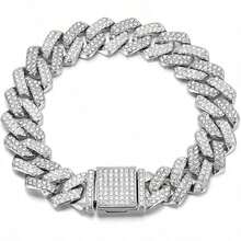 Hiphop Rhombus Cuban Pet Collar, Inlaid With Shiny Rhinestones, Fashionable And Durable Dog Necklace, Suitable For Small, Medium And Large Dogs - Multicolor - View 7