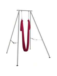 Aerial Yoga Frame & Yoga Hammock, 9.67 Ft Height Professional Yoga Swing Stand Comes With 6.6 Yards Aerial Hammock, Max 551.15 Lbs Load Capacity, Yoga Rig For Indoor Outdoor Aerial Yoga, Red - Red - View 8