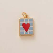 1pc New Bowknot Zirconia Heart Shaped Pendant, 18K Gold Plated, Waterproof And Fade-Resistant, DIY Jewelry Accessory, Necklace, Bracelet, Earring, Keychain, Bag, Women Jewelry, Wallet, Small Pendant, Gift - Multicolor - View 9